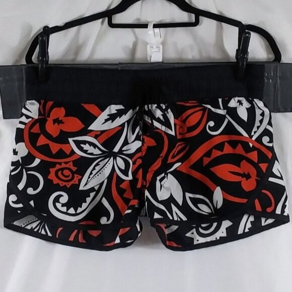 Hamakua Men's Red /Black Hawaiian Floral Print Drawstring Swin Trunks Size M - Picture 1 of 10
